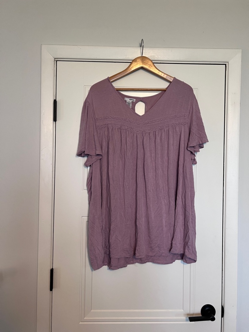 Sonoma Lavender Tunic Top with Crochet Yoke